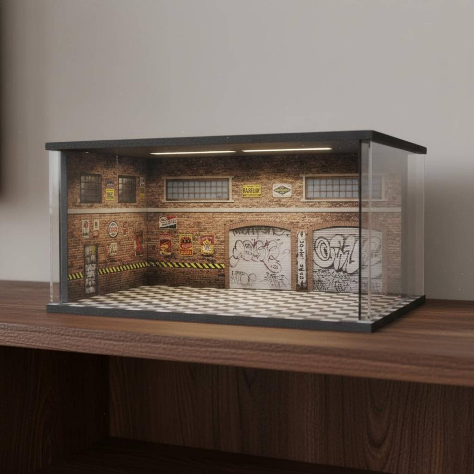 Lighted Car Repair Shop Model  - Model Kit Display review and price