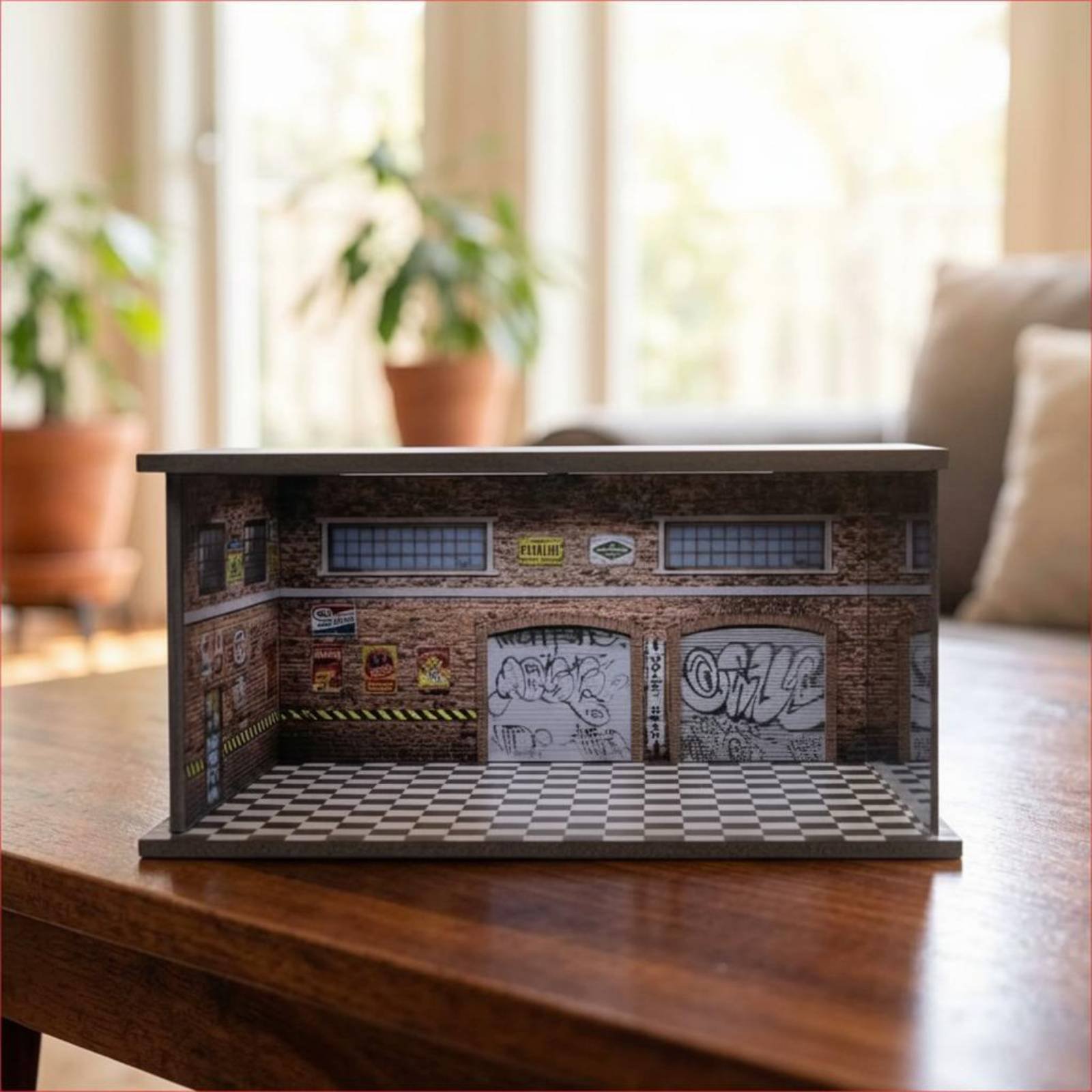 Lighted Car Repair Shop Model  - Model Kit Display review and price
