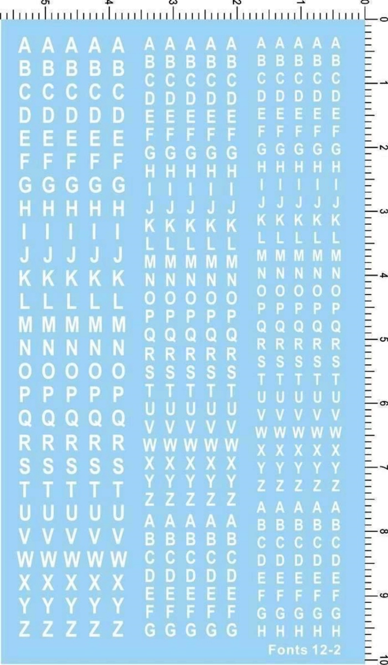 English Letter Alphabet Fonts  - Model Kit Water Decal review and price